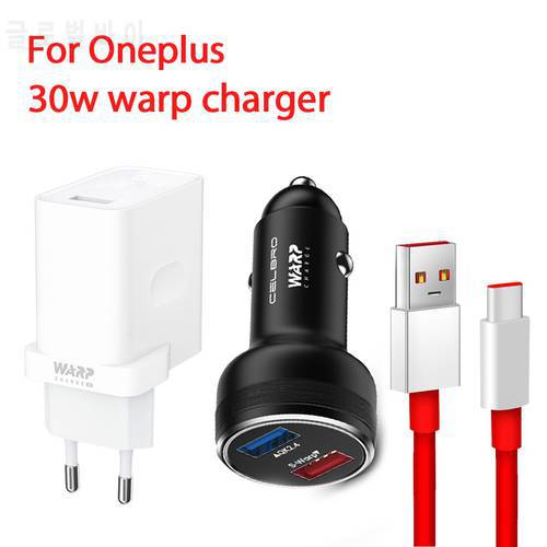 OnePlus Warp Charge 30 Power EU US Adapter 30W Warp Car Charger Cable 6A Dash Charge One Plus 8T 8 Pro 7 7T 7pro 6T 6 5T 3T