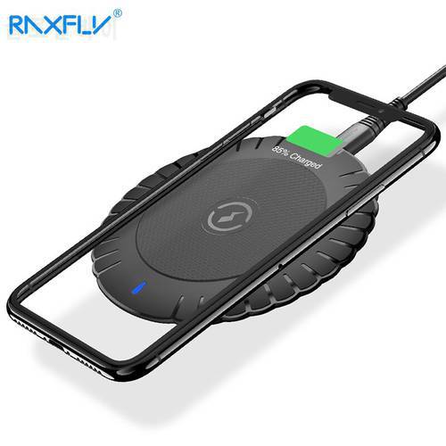 RAXFLY 10W Fast Wireless Charger For iPhone X XS Max XR Qi Wireless Charger For Samsung S9 S8 + Note 9 S7 Edge Charging Pad