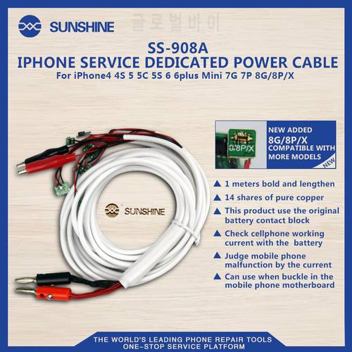 SUNSHINE S 908A power on cable for iPhone 4 4S 5 5S 6 6P 6S 6SP 7 7P 8 8P X repair dedicated