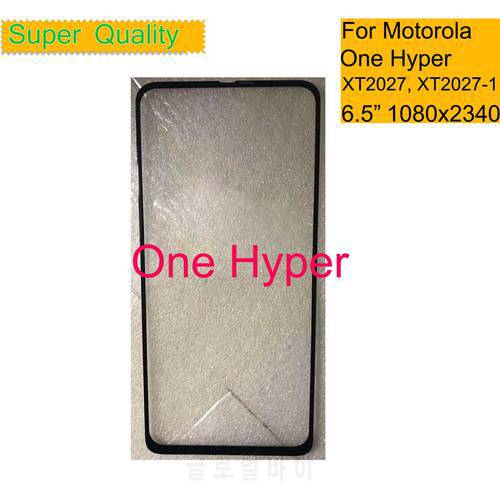 10Pcs/Lot For Motorola Moto One Hyper XT2027 XT2027-1 Touch Screen Panel Front Outer One Hyper Screen Glass Lens With OCA Glue