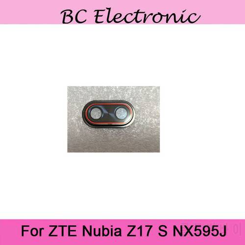 2PCS Original 5.5&39&39 High quality For Z17 S Big back camera glass With frame For ZTE Nubia Z17 S NX595J Back Camera Glass
