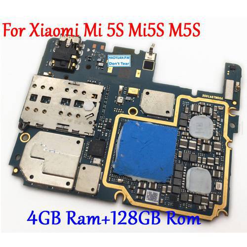 Tested Full Work Original Unlock Motherboard For Xiaomi 5S Mi 5S Mi5S M5S 4GB+128GB Logic Circuit Board Plate Global Firmware