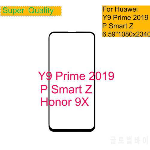 10Pcs/Lot For Huawei P Smart Z Y9 Prime 2019 Y9S Touch Screen Panel Front Outer Glass For Honor 9X LCD Glass Lens With OCA Glue