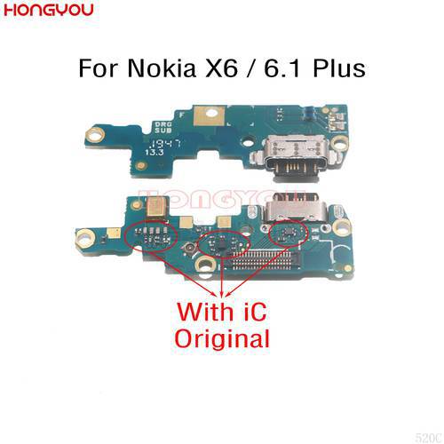Original USB Charge Dock Board Charging Socket Jack Plug Port Connector Flex Cable For Nokia X6 2018/ 6.1 Plus TA-1083/1099/1103