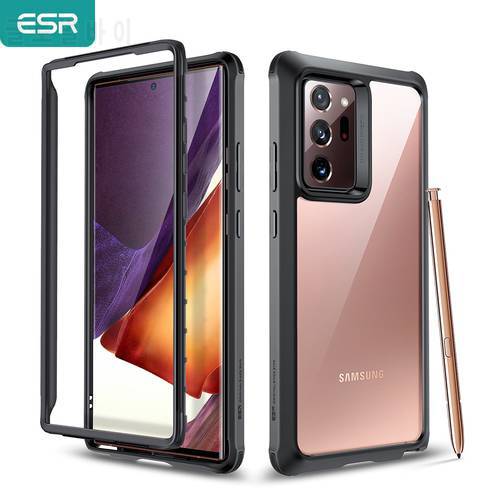 ESR Phone Case for Samsung Galaxy Note 20 Ultra 5G Full Protection Cover Hard Frame+Clear Back Case with Bumper Bundle Case