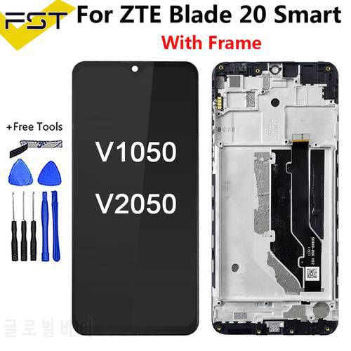 6.49 inch For ZTE Blade 20 Smart V1050 V2050 LCD Display And Touch Screen Digitizer Sensor Assembly with Frame For Blade20 Smart
