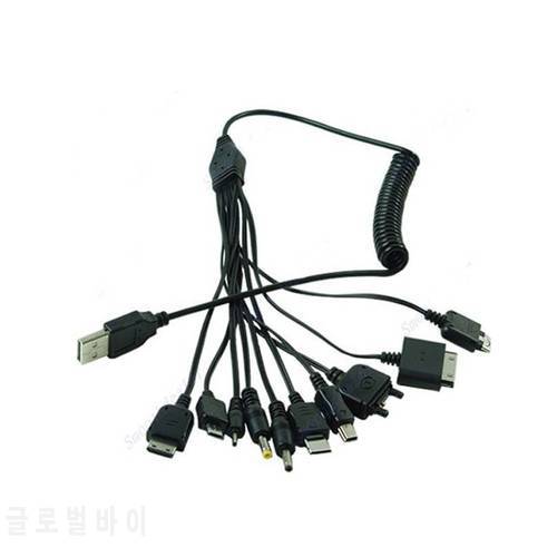 New Multi-Function Charger Cable 10 in 1 Universal Micro Mini USB Cables Multi Jack Charger Cable Spring Line Bundles