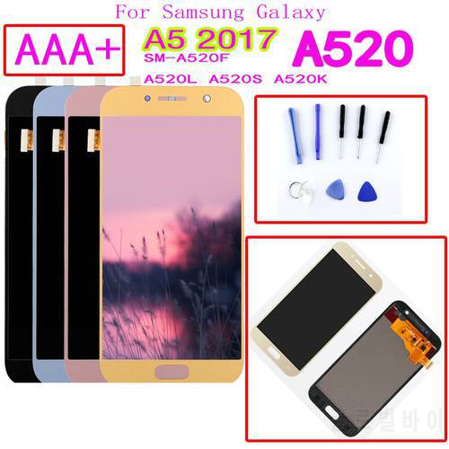 AAA+ For Samsung Galaxy A5 2017 A520F SM-A520F A520 LCD Display Touch Screen Digitizer Glass Assembly Replacement Parts