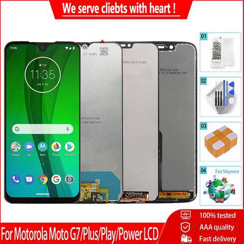 New For Motorola MOTO G7 Plus/G7 Play LCD Display Touch Screen 100% Tested Digiziter Assembly Replacement For Moto G7 Power LCD