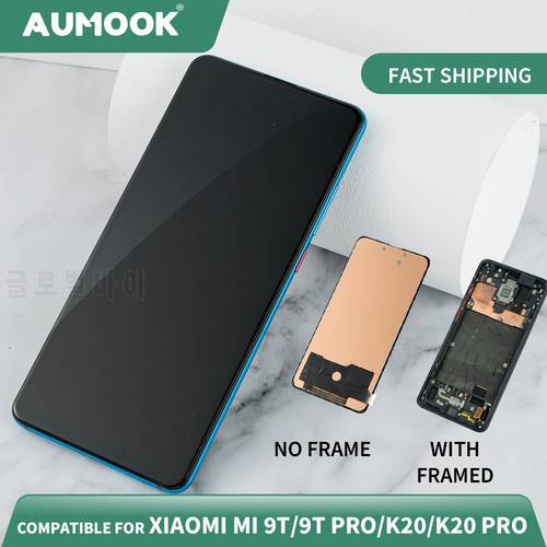 SUPER AMOLED LCD for Xiaomi Mi 9T display LCD touch screen With Frame Digitizer Assembly for M 9T pro LCD Redmi K20/k20 pro lcd