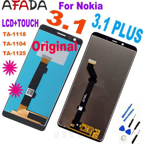 Original For Nokia 3.1 LCD Display Touch Screen Digitizer Assembly For Nokia 3.1 plus LCD TA-1118 TA-1104 TA-1125 LCD Display