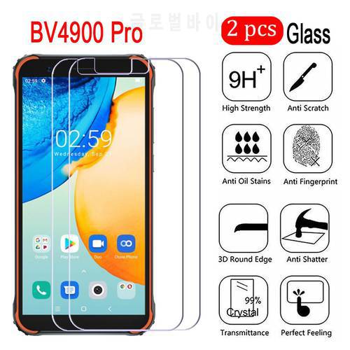 2-1Pcs Phone Protector Cover For BV4900 Pro Galss For Blackview BV4900Pro Screen Galss 9H 2.5D Proof Protective Film 5.7 Inch