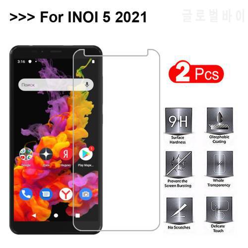 2 PCS Tempered Glass for INOI 5 2021 Screen Protector 100% High Quality Toughened Protective Glass for INOI 5 2021 Phone Film