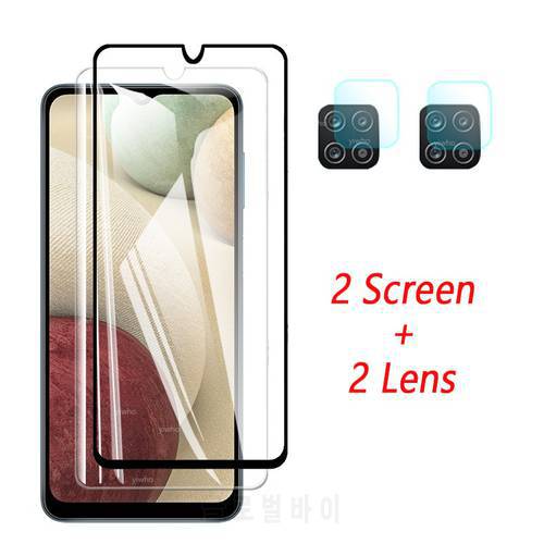 4 in 1 For Samsung Galaxy A12 Glass Screen Protector on for Samsung A12 Glass Film Phone For Samsung Galaxy A12 Tempered Glass