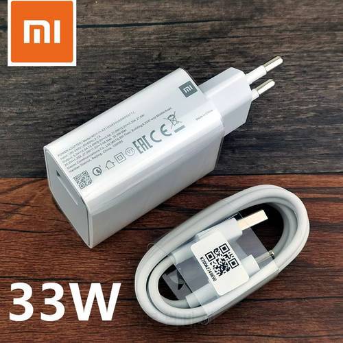 Xiaomi Fast Charger 33W Turbo Charge EU QC 4.0 Adapter 3A Usb Type C Cable For Redmi Note 8 9 9s Pro