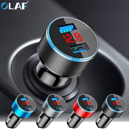 3.1A Dual USB Car Charger With LED Display Universal Mobile Phone Car-Charger for Xiaomi Samsung S8 iPhone 6 6s 7 8 Plus Tablet
