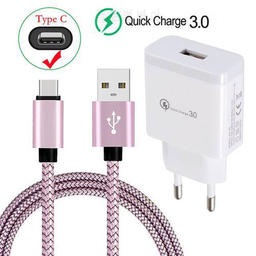 Honor 30 20s QC 3.0 USB Quick Charge Adapter Type C Charger Cable for Samsung Galaxy S9 S10 A72 A51 A21s NOTE 20 Bluboo S8 Plus