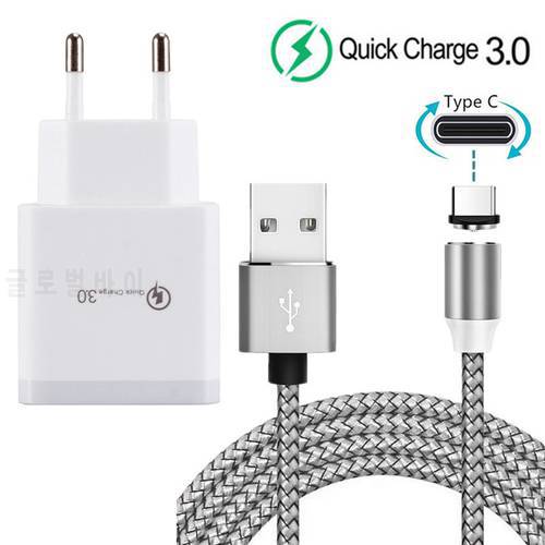 For Samsung A22 A71 M31 A20 Phone QC 3.0 usb Fast Charger Magnetic Type C Cable for Huawei P30 Pro Honor 30 9X 10 Redmi Note 9 8