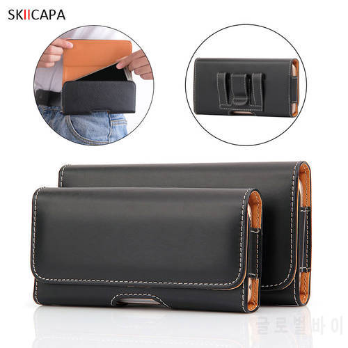 Phone Pouch for Motorola Moto G9 Play G7 Power One Action Universal Belt Clip Holster Leather Cover for Moto G9 phone bag