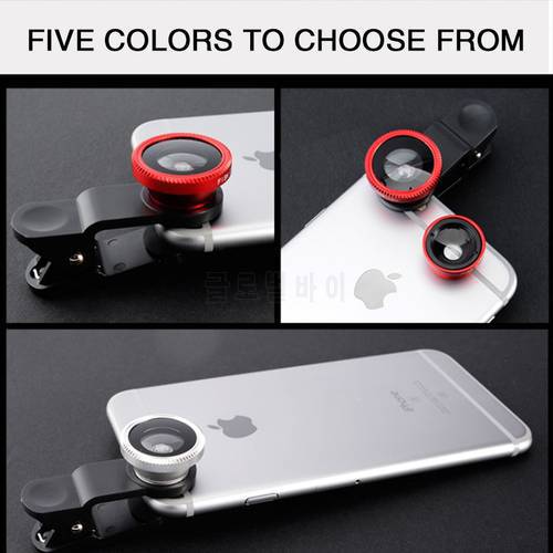 3IN1 Wide Angle Fish Lens Camera Kits Fisheye Lens Zoom For Xiaomi iPhone Huawei Macro Universally Support All Cell Phones