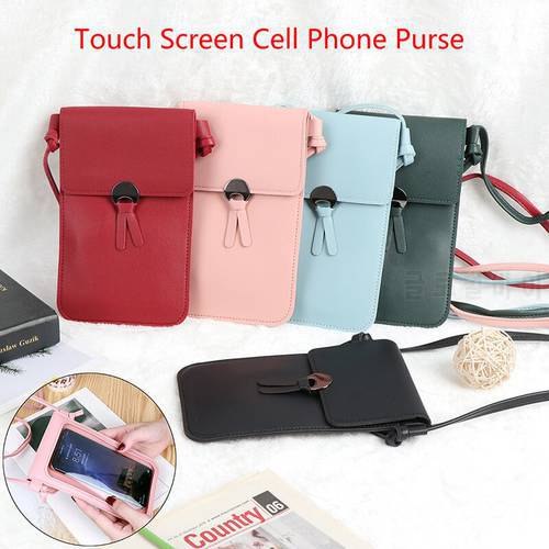 1 Pc Women Touch Screen Bag Cell Phone Smartphone Wallet Leather Shoulder Strap Bag