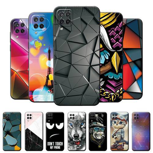 For Galaxy A12 Case For Samsung Galaxy a12 6.5 inch Case Silicone TPU Soft Back Cover Marble Black Phone Case For Samsung A12