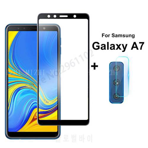 2in1 Camera Glass For Galaxy A7 2018 Tempered Glass Screen Protector For Samsung Galaxy A7 2018 Glass Film A750 A 7 7A 2018 Film