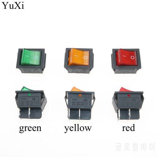 YuXi Latching Rocker Switch Power Switch I/O ON OFF 2 Position 4 Pins with Light 16A 250VAC 20A 125VAC KCD4