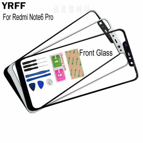 6.26&39&39 Mobile phone Outer Glass For Xiaomi Redmi Note 6 Pro Front Glass Panel Replacement