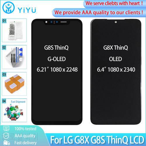 Original LCD For LG G8X G8S ThinQ LCD Display Touch Screen Digitizer Assembly Replacement For LG V50S ThinQ 5G Display+Frame
