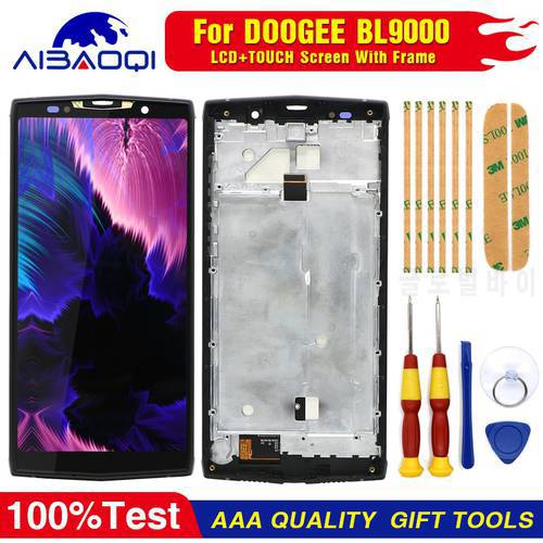 Original Touch Screen LCD Display For Doogee BL9000 Digitizer Assembly With Frame Replacement Parts+Disassemble Tool