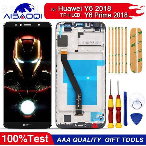 New Touch Screen LCD Screen For HUAWEI Y6 2018/Y6 Prime 2018/Y6P/Y9 2018 Phone Replacement Parts +Tool+3M Adhesive