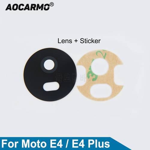 Aocarmo Rear Back Camera Lens Glass With Adhesive Sticker Replacement Part For Motorola Moto E4 / E4 Plus