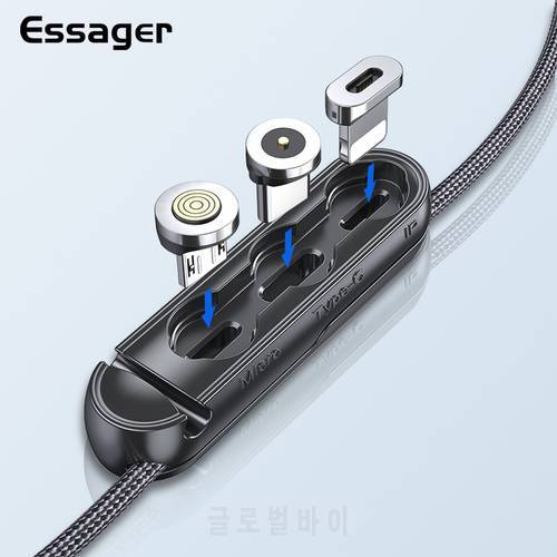 Essager Magnetic Plug Case Portable Storage Box For iPhone Micro USB Type C Magnet Chagrer Adapter Connector Cable Organizer