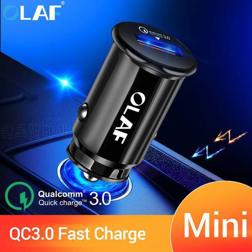 OLAF QC 3.0 Mini USB Car Charger For iPhone Samsung Xiaomi Huawei 5V 3A Fast Charging Quick Charge 3.0 Car Phone Charger Adapter