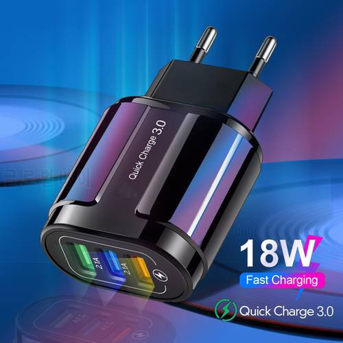 3 USB Charger Quick Charge 3.0 For Samsung Xiaomi iPhone Universal Wall Mobile Phone Fast Charging Adapter QC3.0 Wall Charger