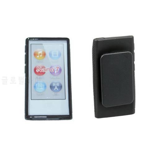 Hybrid Gel TPU Silicone Case Nano 8 Cover For Apple iPod Nano 7 cases 7th Generation Nano7G Coques fundas with Belt Clip Black