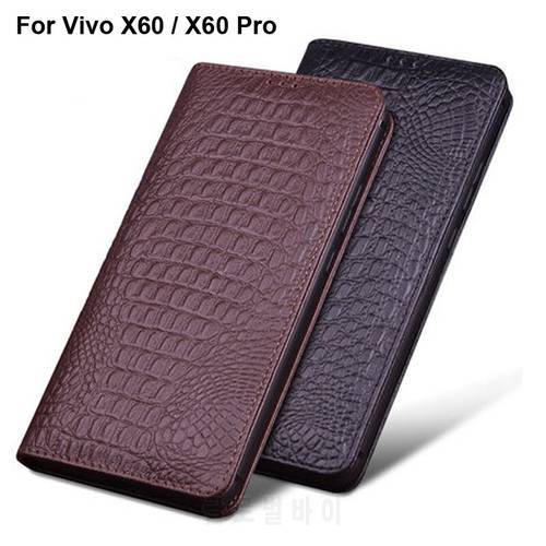 Case For Vivo X60 phone case Luxury leather cover For Vivo X60 Pro flip Genuine Leather cases X 60 Pro
