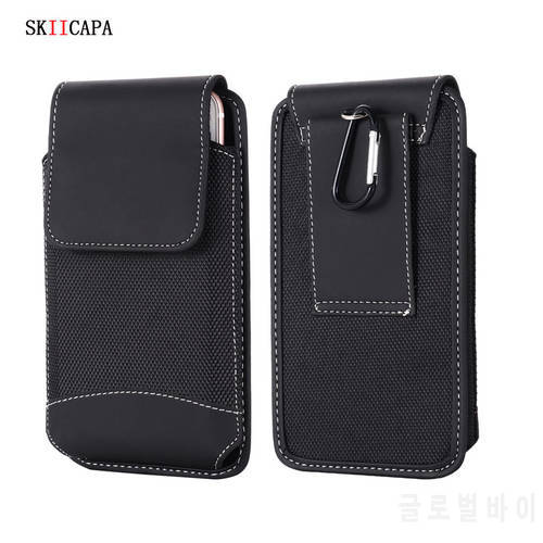 Pouch Belt canvas Cover for xaiomi POCO X3 NFC Note 10 cc9 Pro Redmi Note 9S 9C Universal Belt Clip Case 4.7-6.9 inch Waist Bag