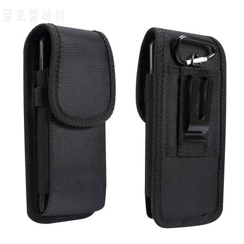 Mobile Phone Belt Waist Bag 4.7 - 6.9 INCH Cases Hook Loop Holster Pouch for iPhone Xiaomi Huawei Samsung Black