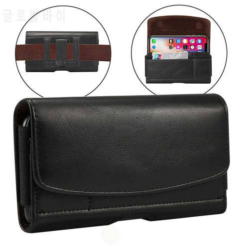 Universal Cell Phone Holster Case for iPhone Samsung Premium Leather Pouch Case with Belt Clip and Loop Built-in ID Card Holder