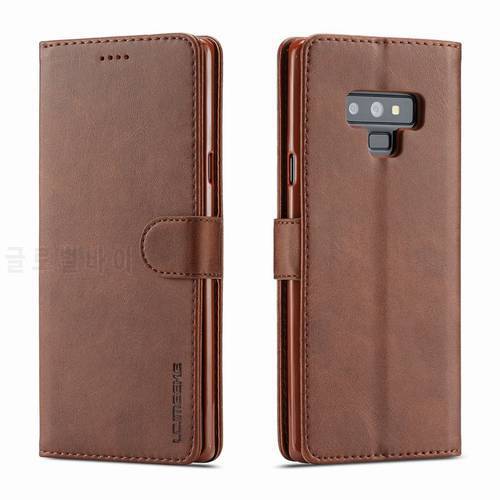 Cover Case For Samsung Galaxy Note 9 Luxury Flip Magnetic Closure Vintage Stand Wallet Leatehr Phone Bag For Samsung Note9 Coque