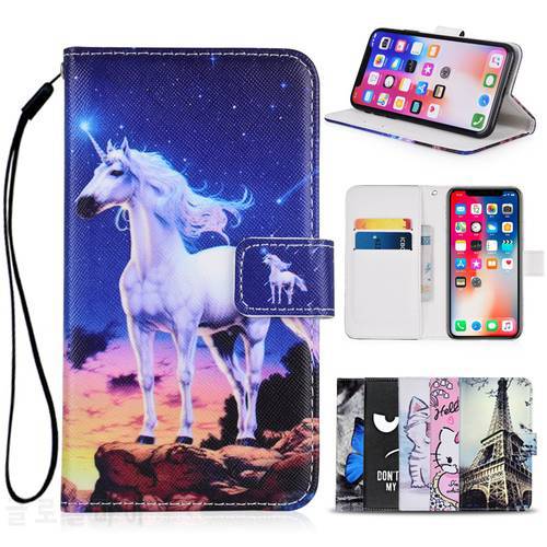 Cartoon Wallet Case for Vertex Impress Luck PU Leather Fashion Lovely Unicorn Kickstand Book Cover Cellphone Bag