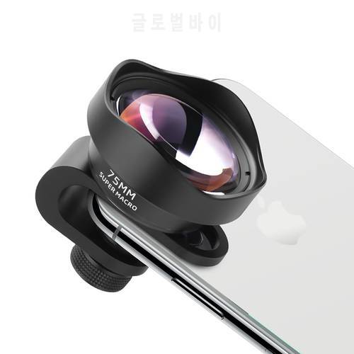 Ulanzi 75MM Macro Lens for Smartphone SLR Shooting Pure Optical Glass 10X Magnification Alloy MultiLayer Mobile Phone Macro Lens