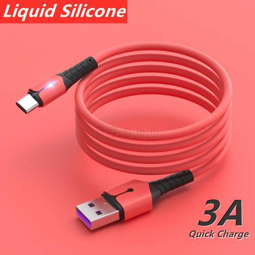 3A Liquid Silicone Micro USB Type C Cable Fast Charge Wire For Samsung Galaxy Xiaomi Huawei Android Mobile Phone Data Cable 2M
