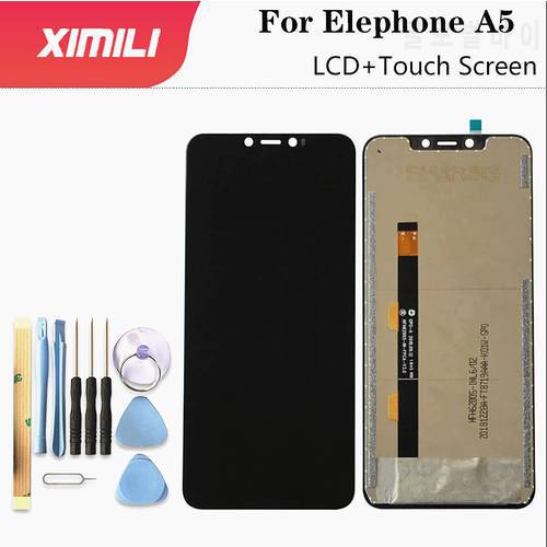 6.18 Inch For Elephone A5 LCD Display With Touch Screen Glass Sensor Digitizer Black Color With Tools Tape
