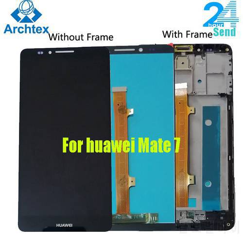For Huawei Ascend Mate 7 LCD Display+Touch Screen Digitizer Assembly Replacement+ Frame 6.0 For Huawei Mate 7 Mt7-L0 Stock