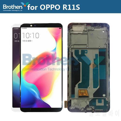 for OPPO R11S LCD Screen LCD Display with Frame for OPPO R11S Touch Screen Digitizer LCD Assembly Original Phone Replacement Top