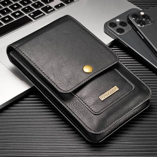 6.5 Inch Universal Outdoor Phone Bag Case For IPhone Samsung Huawei Leather Wallet Pouch Belt Clip Multifunction Cases Pocket