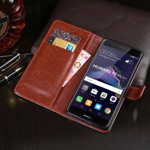 P8 Lite (2017) Luxury Leather Flip Case for Huawei P8 Lite ALE-L21 2015 2016 Wallet Capa Soft TPU Silicone Cover